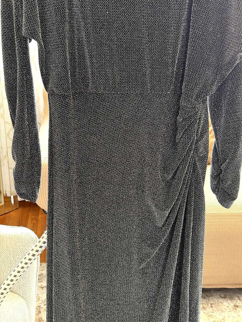Lauren Ralph Lauren Formal Gown Size 14 Dark Navy Draped Dress Worn Once
