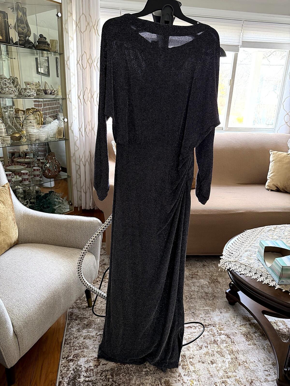 Lauren Ralph Lauren Formal Gown Size 14 Dark Navy Draped Dress Worn Once