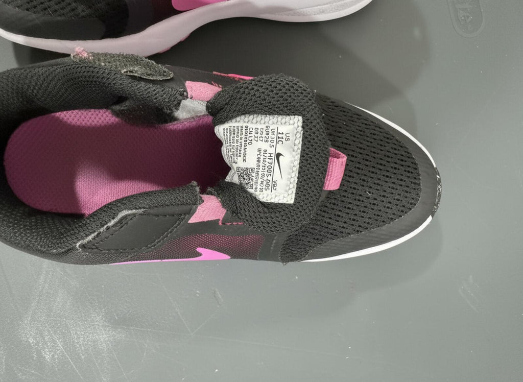 Nike Girls Black Pink Velcro Running Shoes