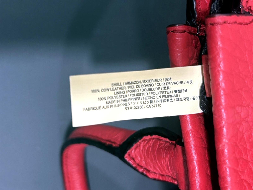 Kate Spade New York Red Pebbled Leather Satchel Tote, 100% Cow Leather