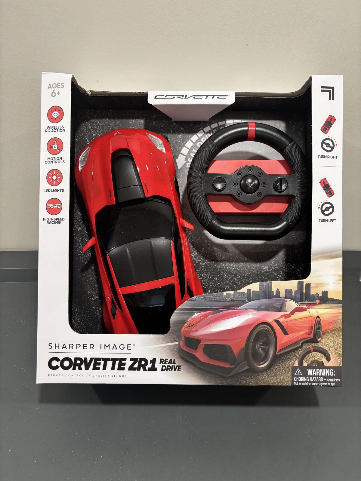 Sharper Image Corvette ZR1 Real Drive RC Car with Steering Wheel Controller