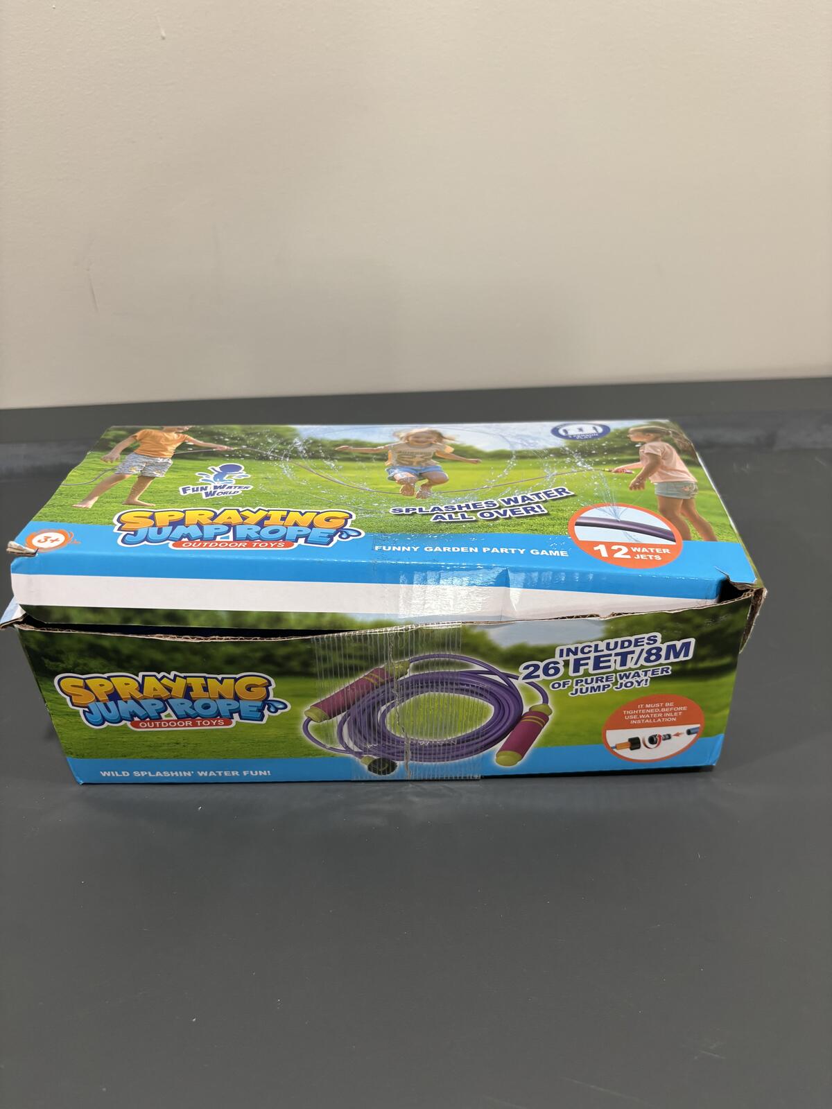 Spraying Jump Rope Outdoor Water Game with 12 Water Jets, 26 ft/8 m