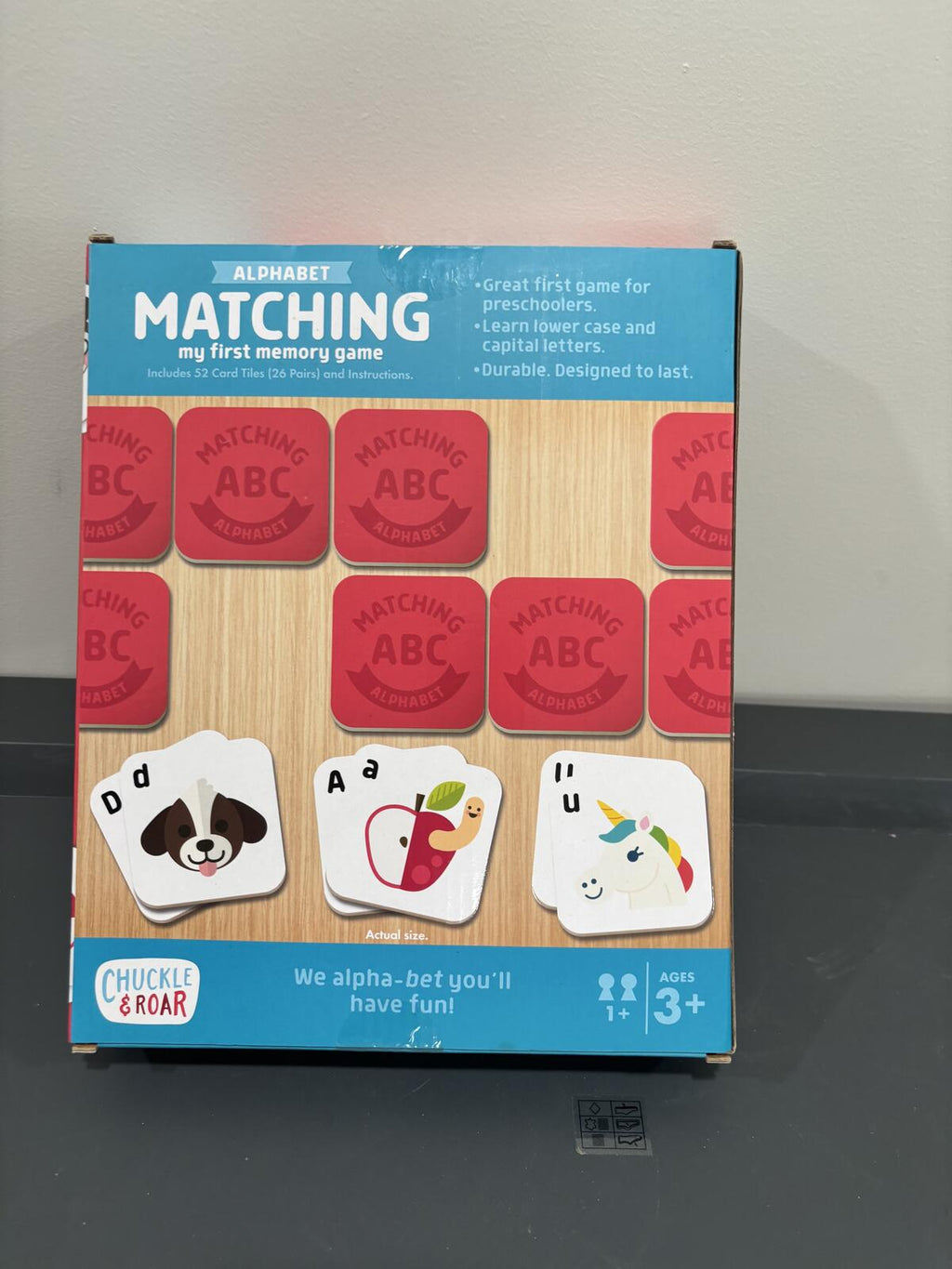Alphabet Matching My First Memory Game Kids Preschool Card Game 52 Cards Ages 3+