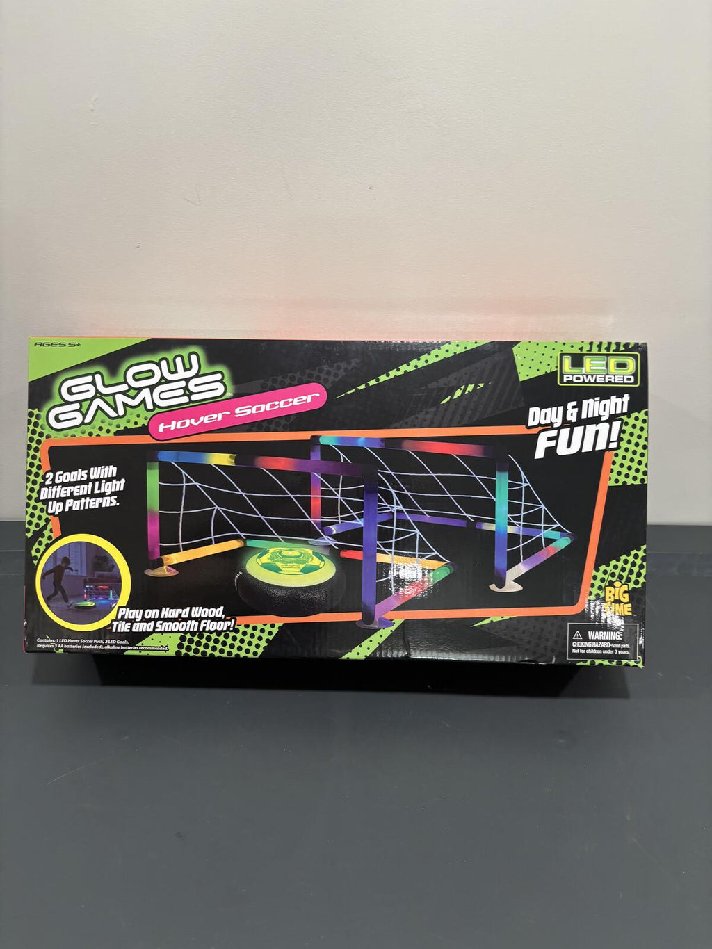 Glow Games Hover Soccer LED Powered 2 Goals Game Set with Light-Up Patterns