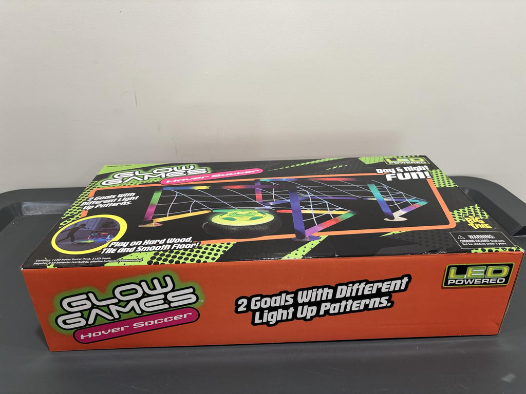 Glow Games Hover Soccer LED Powered 2 Goals Game Set with Light-Up Patterns