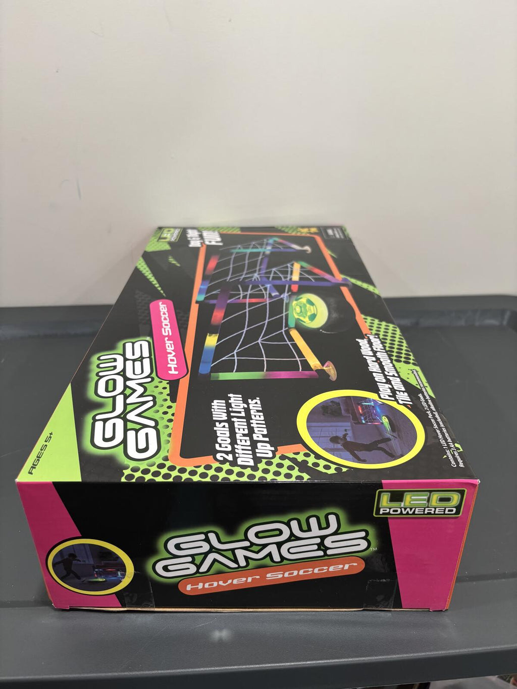 Glow Games Hover Soccer LED Powered 2 Goals Game Set with Light-Up Patterns