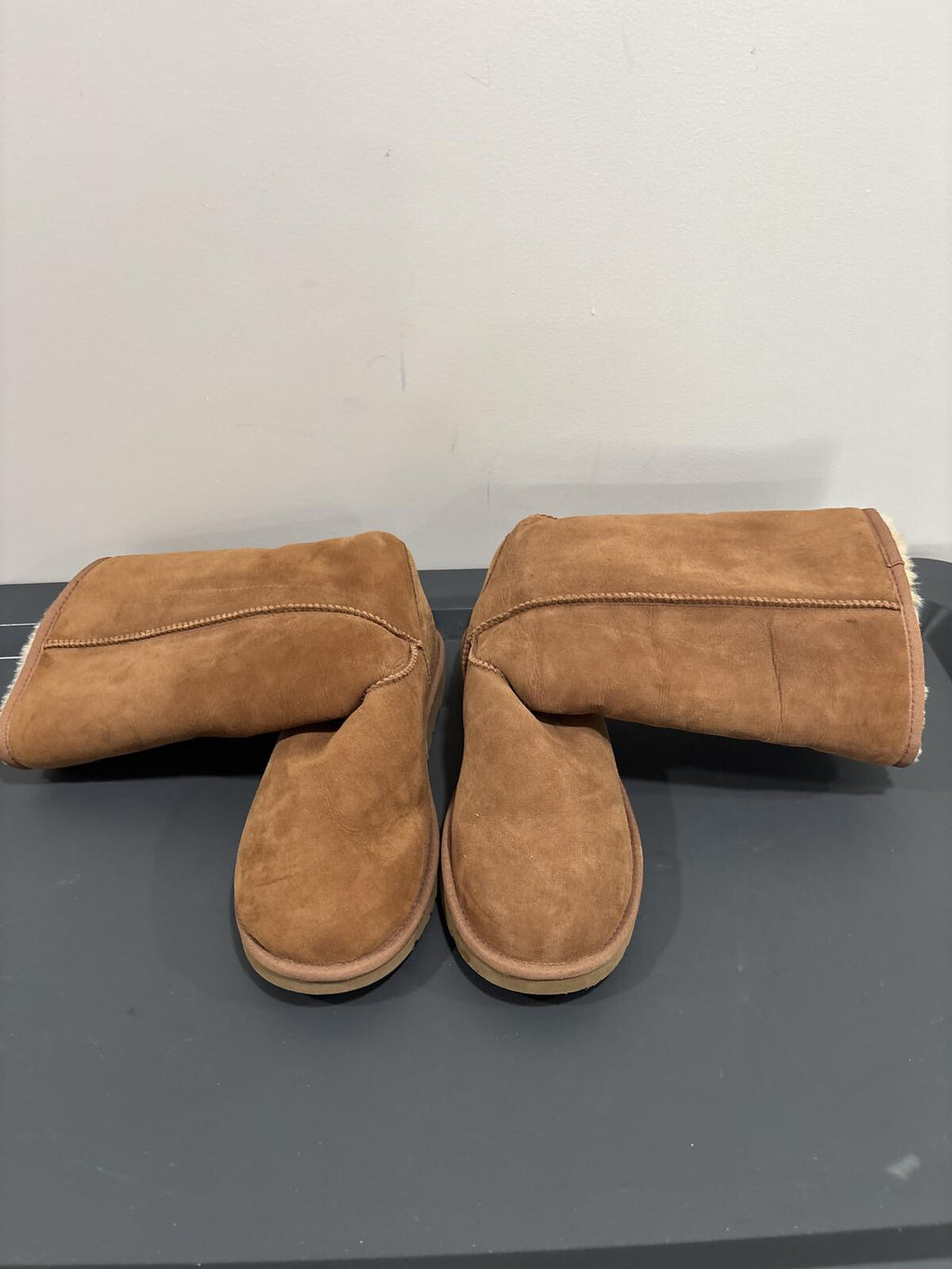 UGG Australia Tall Suede Sheepskin Boots, Tan Brown, Women's Size 9