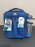 Arctic Zone Pro Blue Expandable Insulated Lunch Bag with Water Bottle