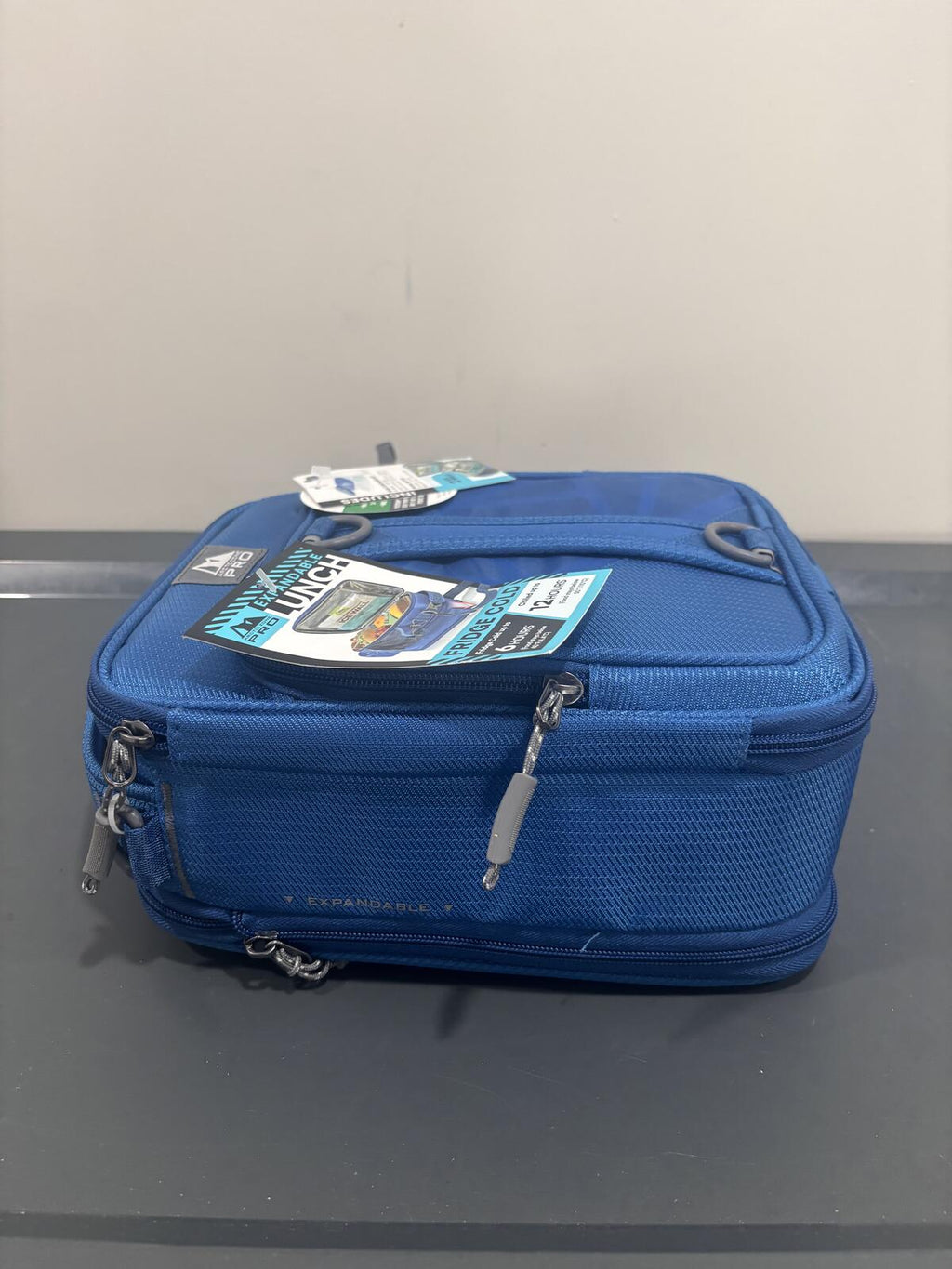 Arctic Zone Pro Blue Expandable Insulated Lunch Bag with Water Bottle