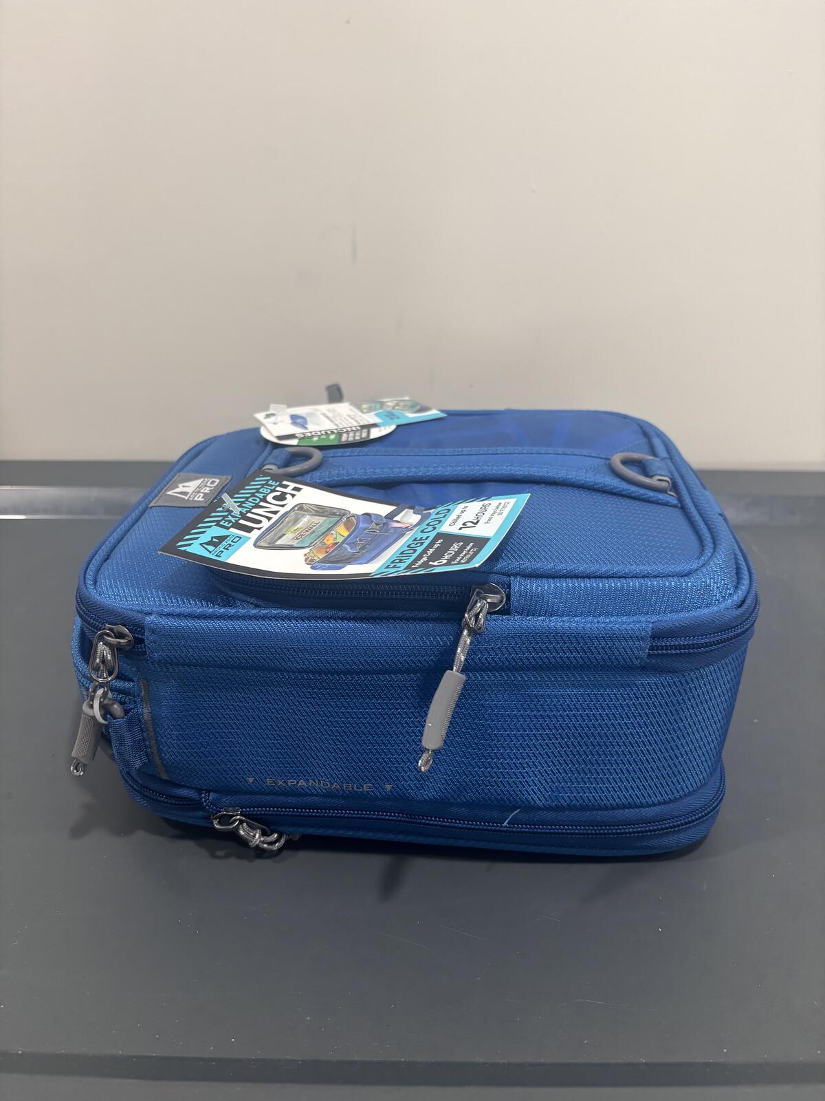 Arctic Zone Pro Blue Expandable Insulated Lunch Bag with Water Bottle
