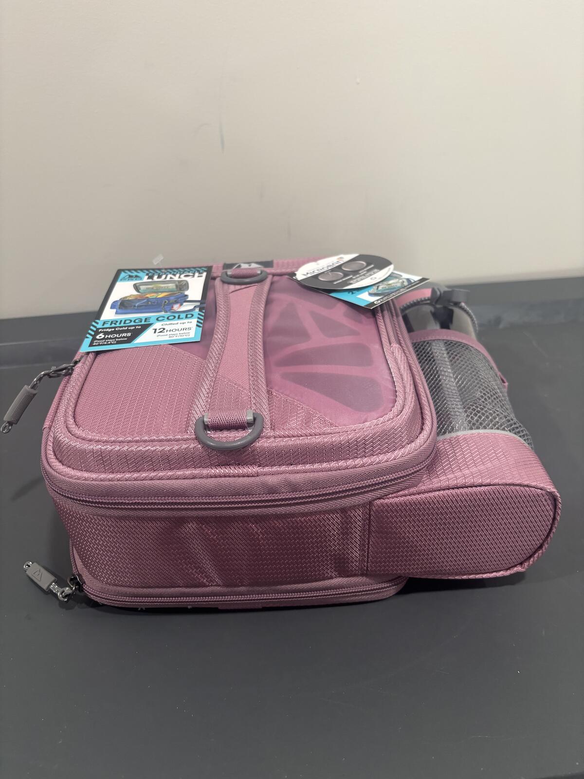Arctic Zone Pro Pink Expandable Insulated Lunch Bag with Water Bottle