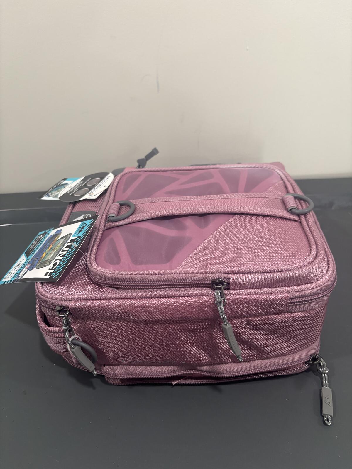 Arctic Zone Pro Pink Expandable Insulated Lunch Bag with Water Bottle