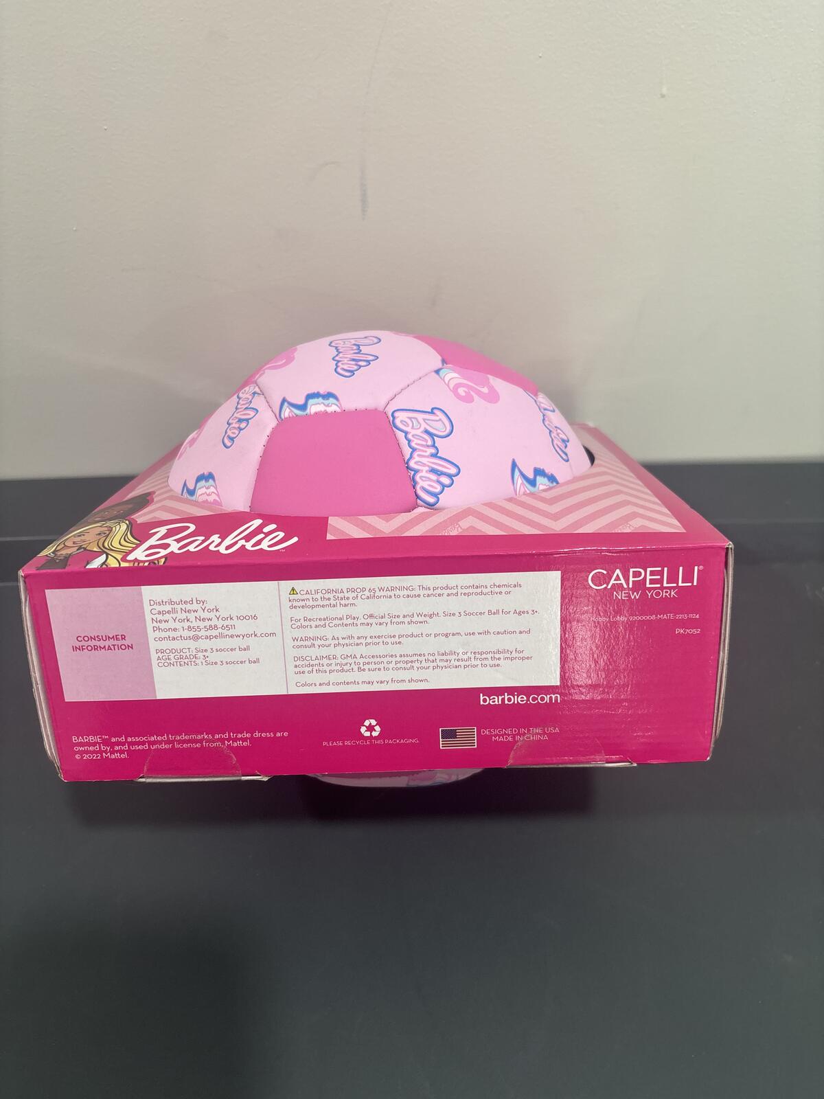 Barbie Pink Soccer Ball in Box by Capelli New York