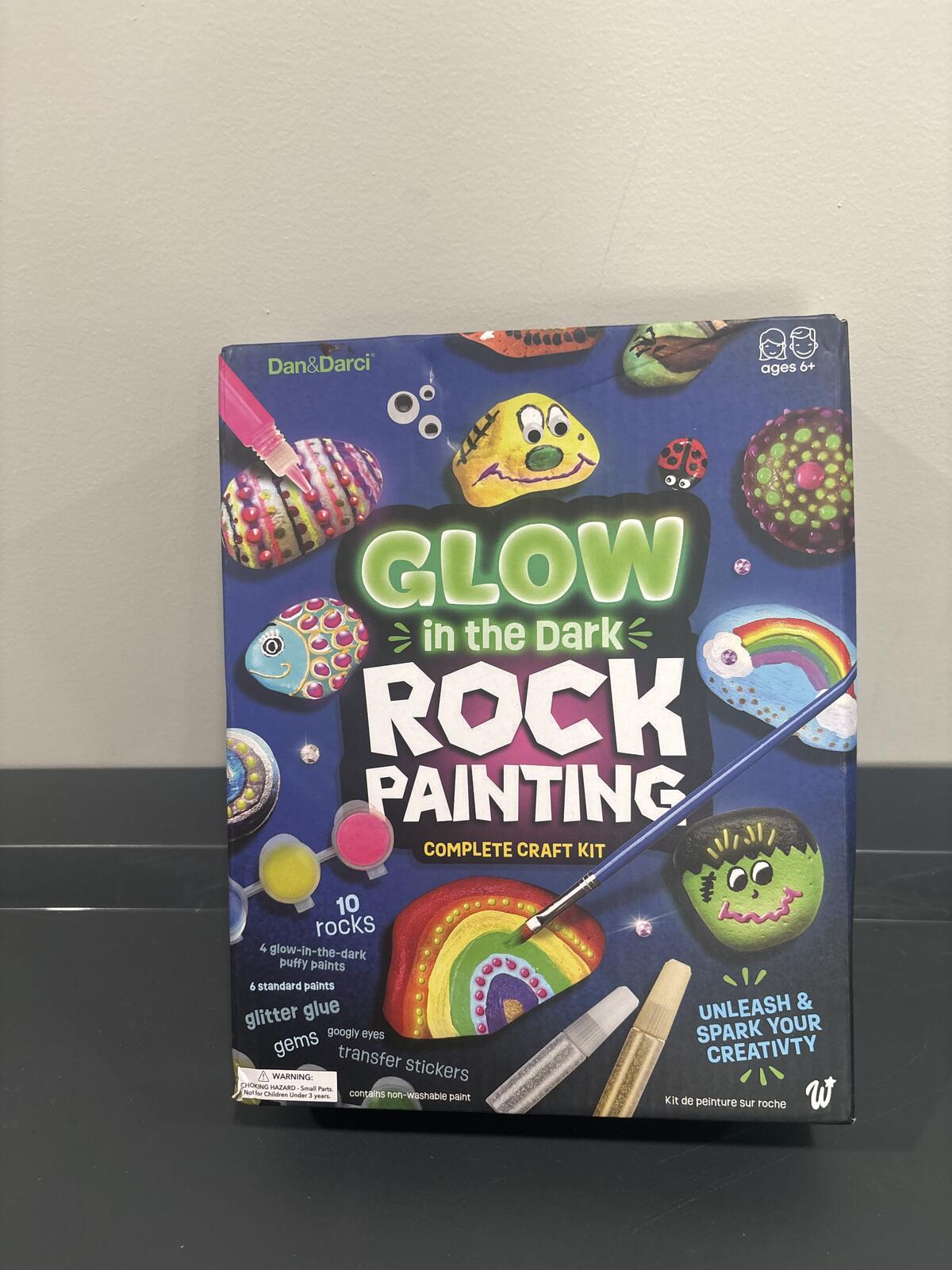Glow in the Dark Rock Painting Complete Craft Kit