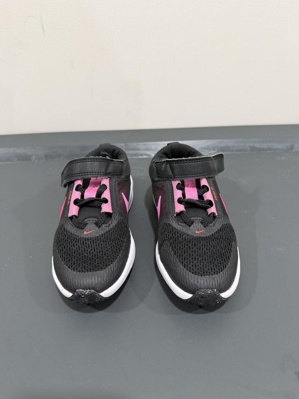 Nike Girls Black Pink Velcro Running Shoes