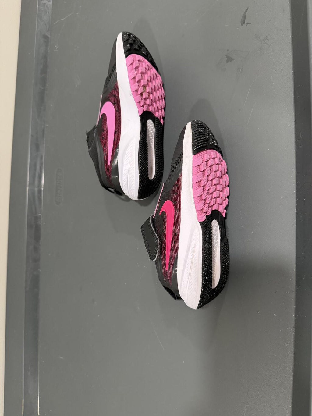 Nike Girls Black Pink Velcro Running Shoes