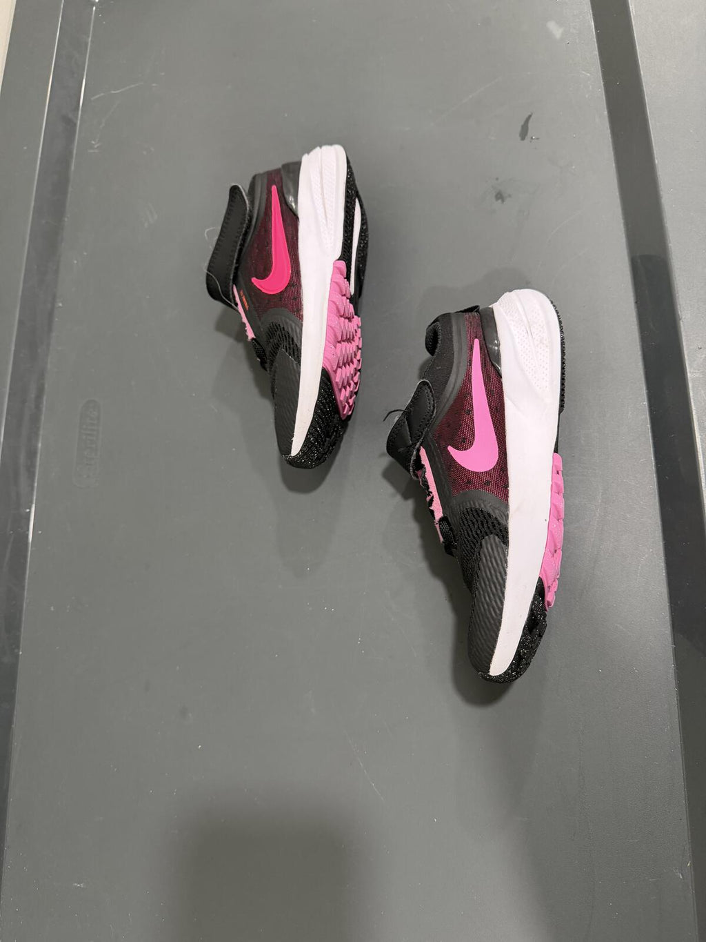 Nike Girls Black Pink Velcro Running Shoes