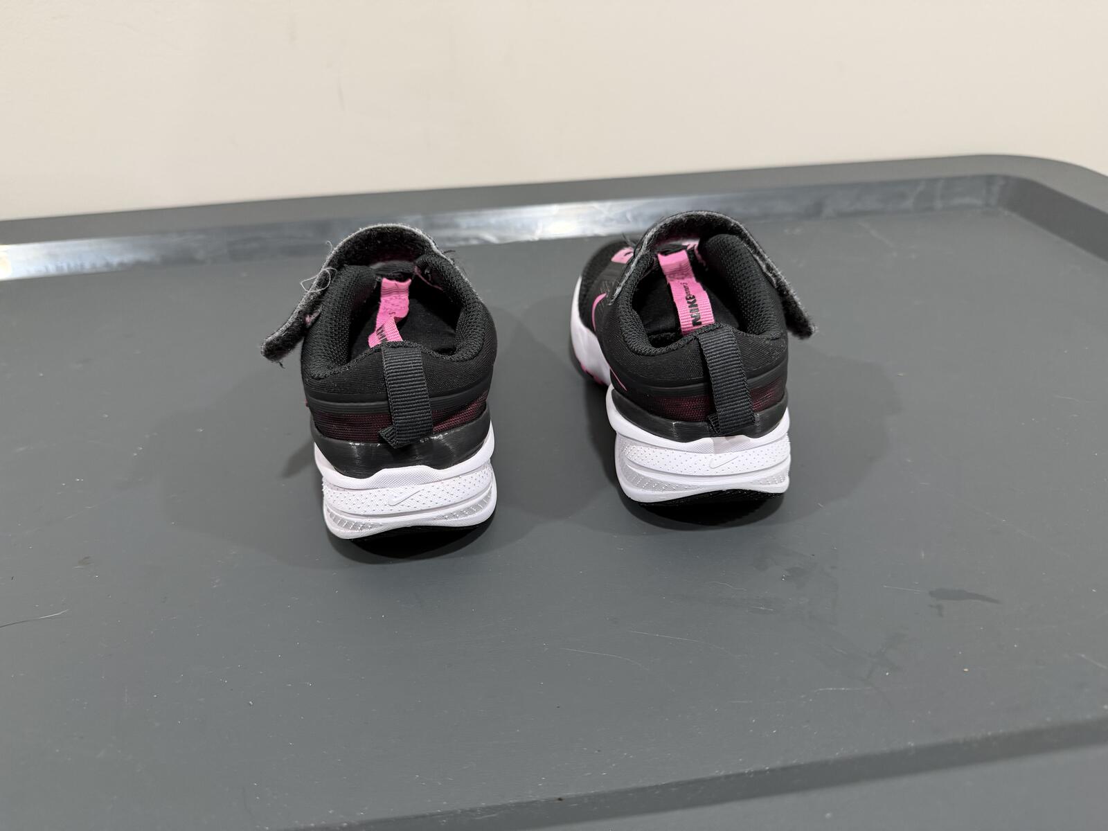 Nike Girls Black Pink Velcro Running Shoes