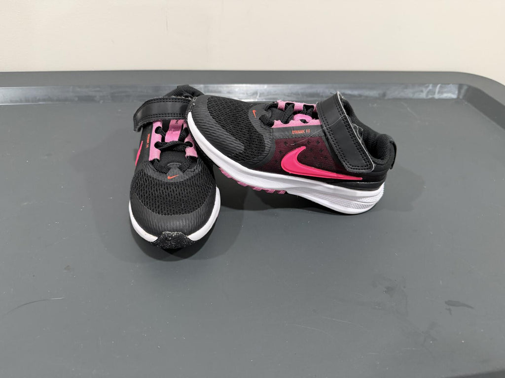 Nike Girls Black Pink Velcro Running Shoes