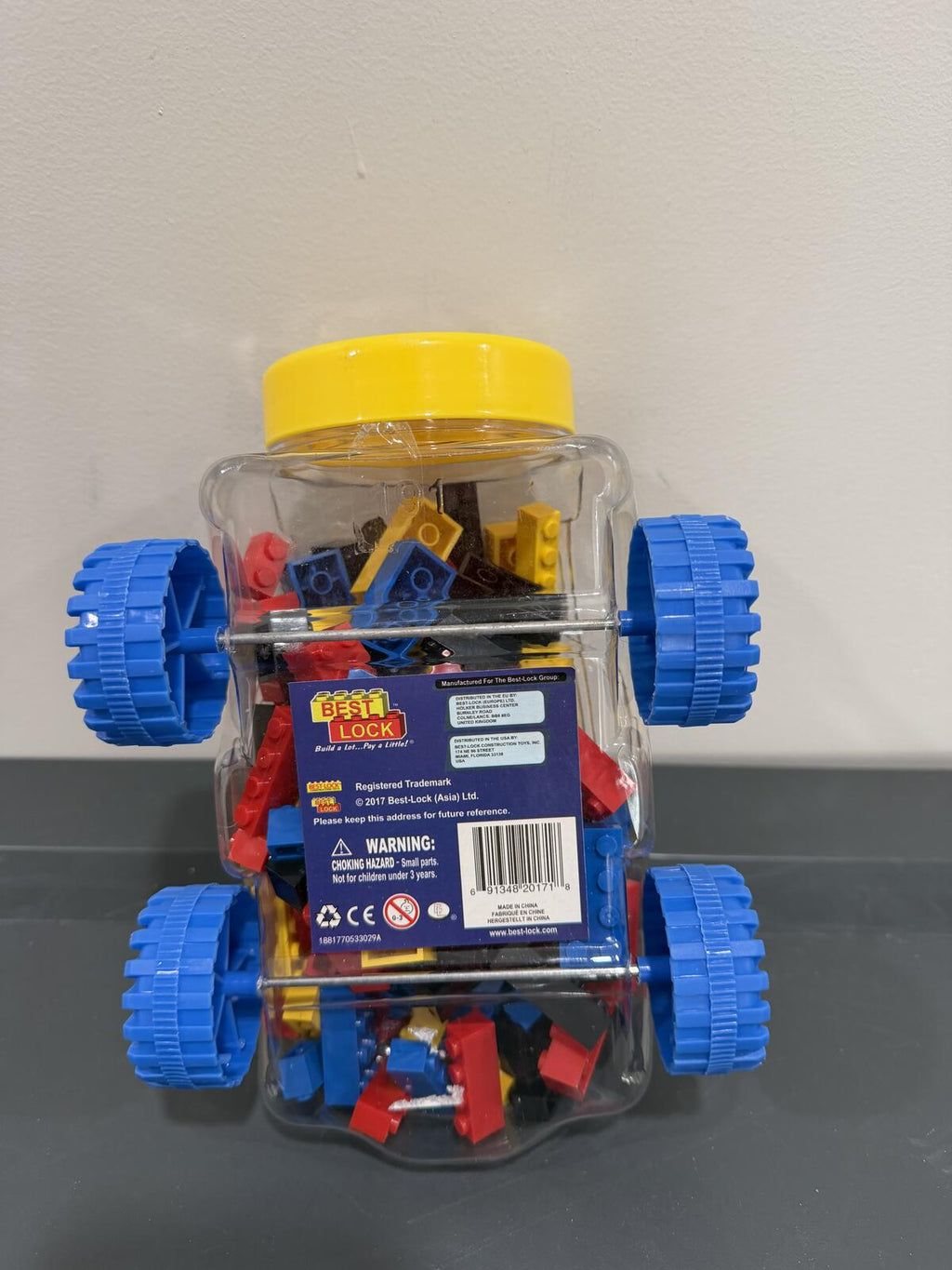 Best-Lock 125 Piece Building Blocks Rolling Car Storage Container New