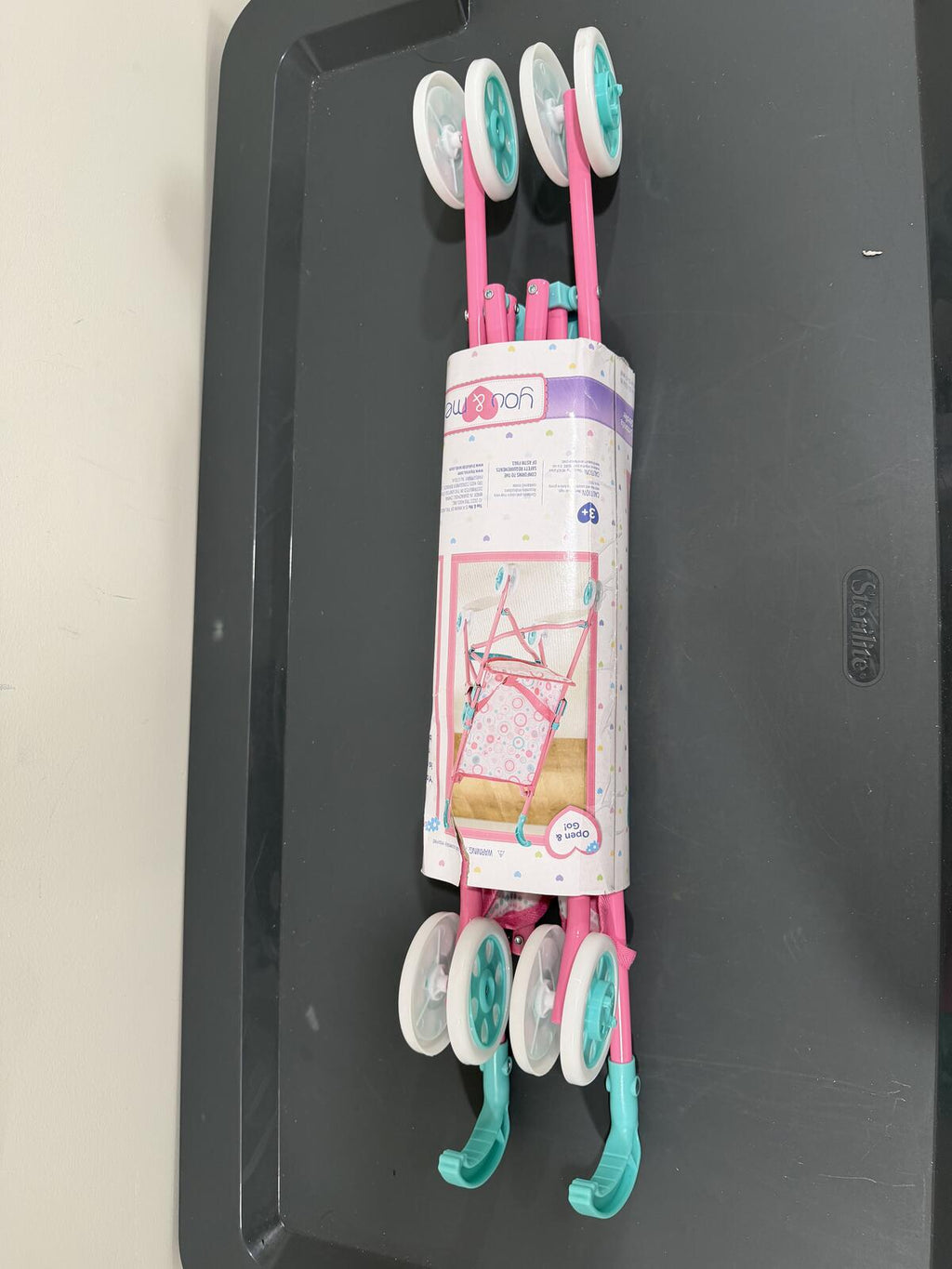 You & Me Doll Umbrella Stroller Pink Teal Folding Toy Stroller New Unused