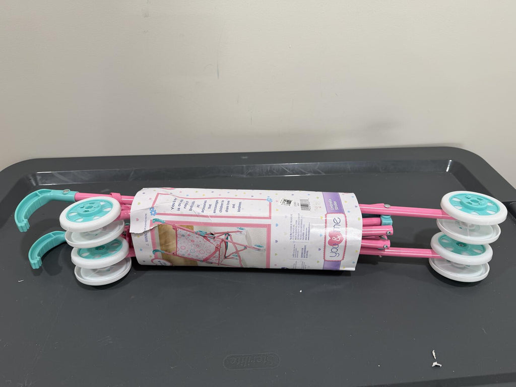 You & Me Doll Umbrella Stroller Pink Teal Folding Toy Stroller New Unused