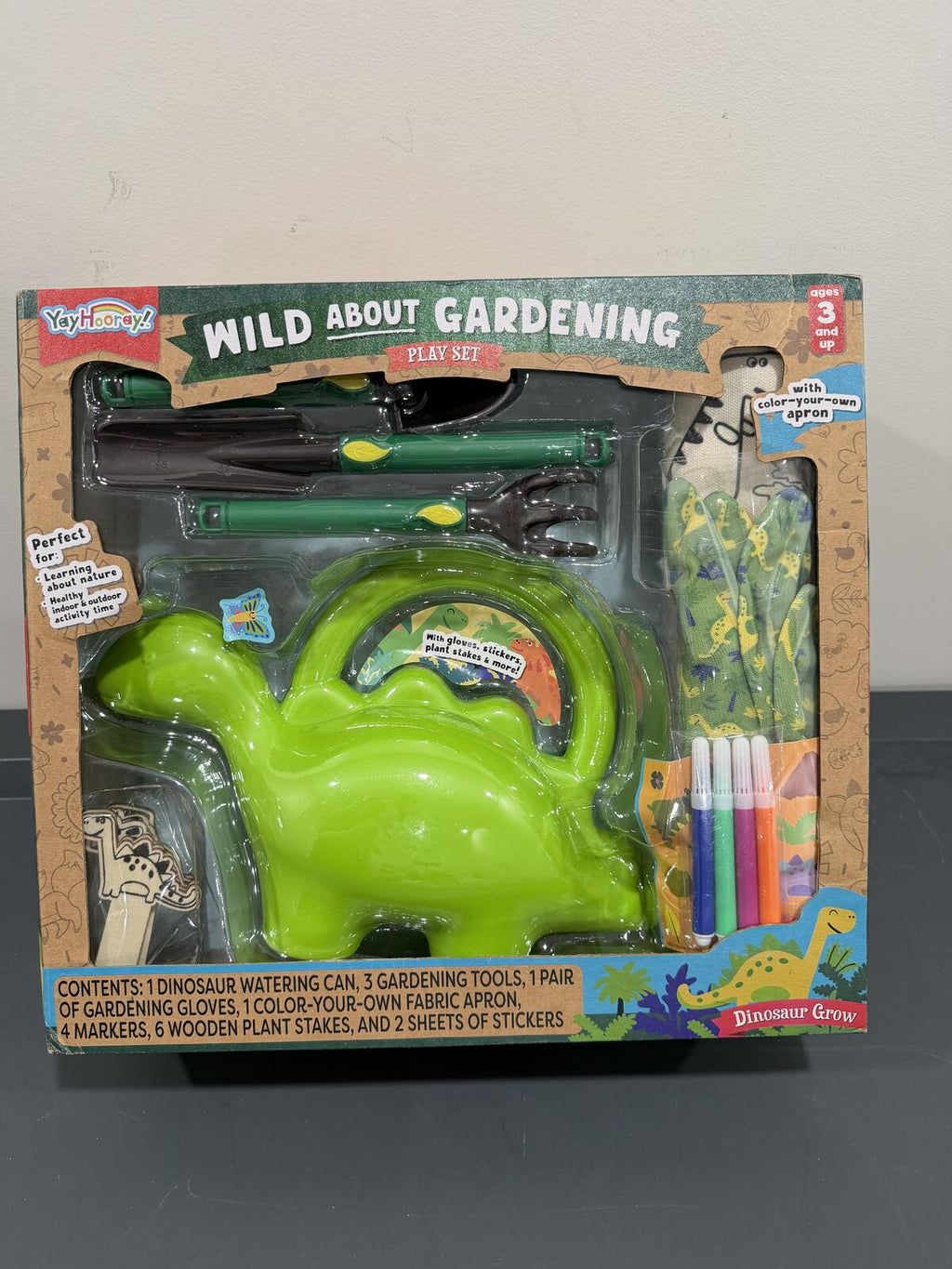 Yay Hooray Wild About Gardening Dinosaur Grow Play Set New In Box