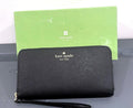 Kate Spade Black Leather Zip Around Wallet New With Box
