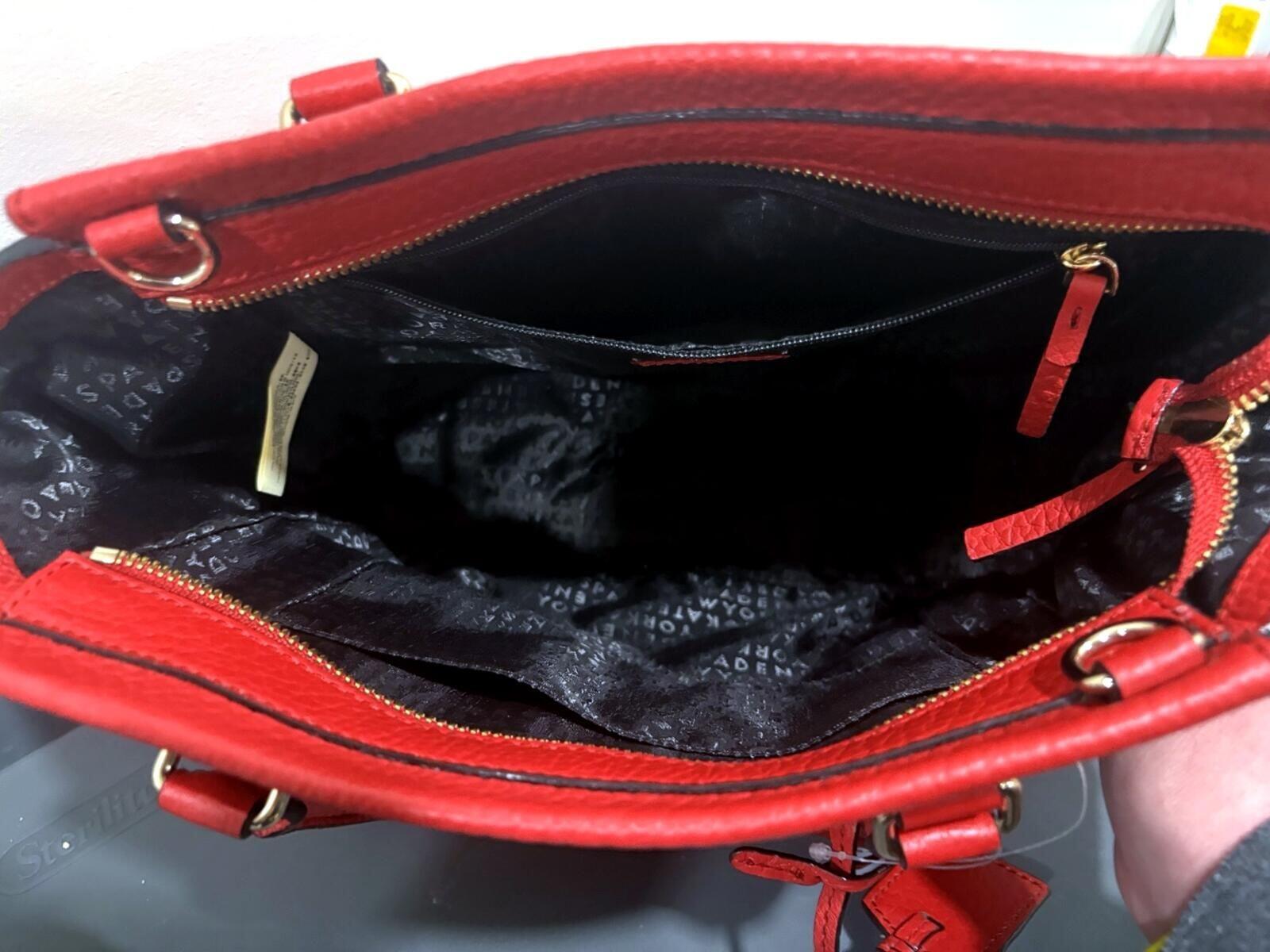 Kate Spade New York Red Pebbled Leather Satchel Tote, 100% Cow Leather